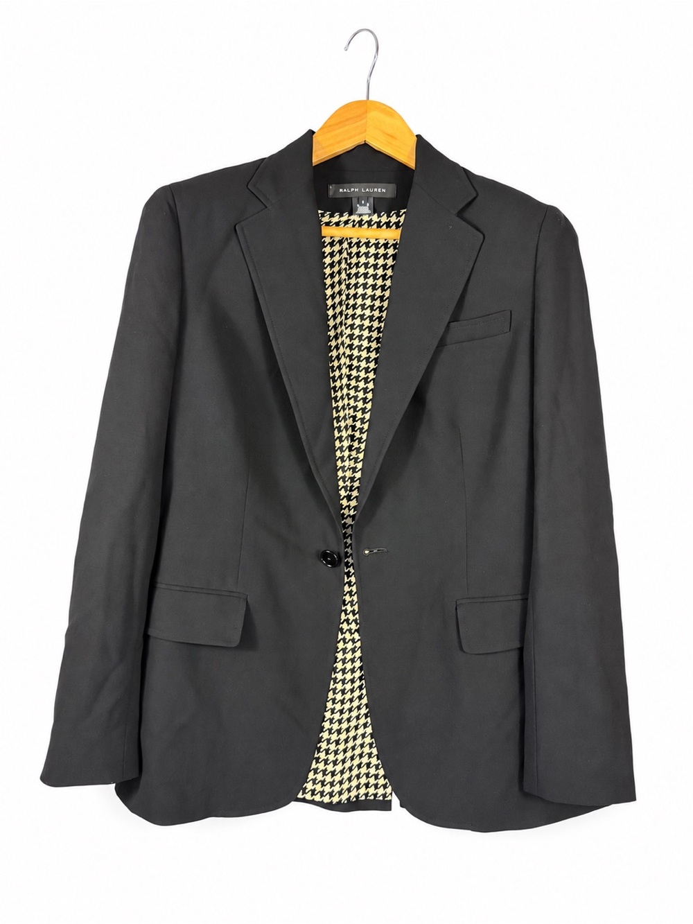 Ralph Lauren ladies Black Blazer with Houndstooth Lining